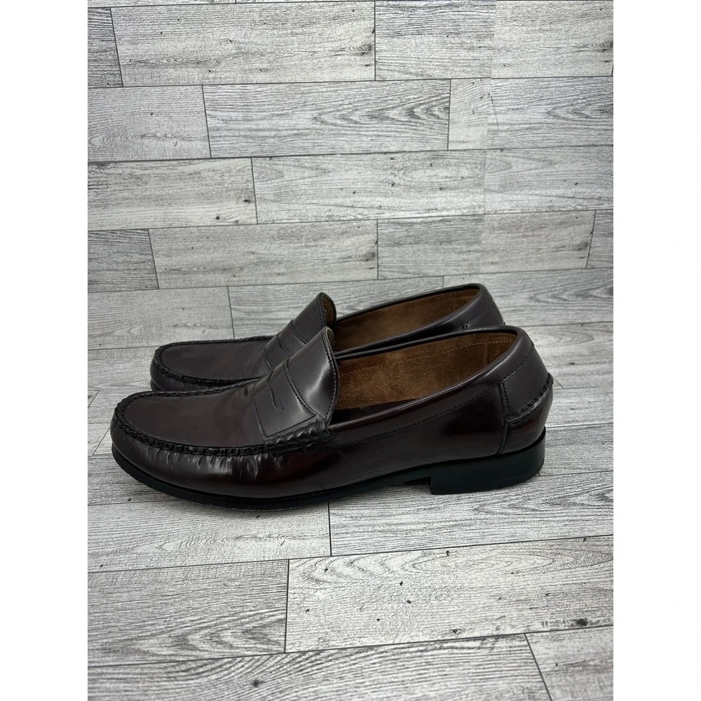 Florsheim Men 17058 Burgundy Leather Penny Loafers‎ Sz 9.5D Slip On Shoes